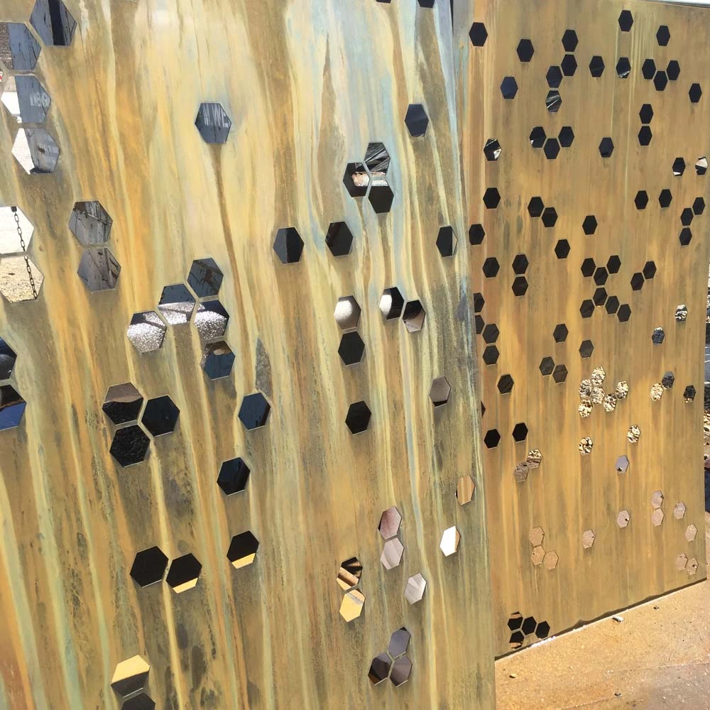 An example of a metal fabrication project, completed by Beacon Metal Fabricators. Emphasizes a precise laser cut.